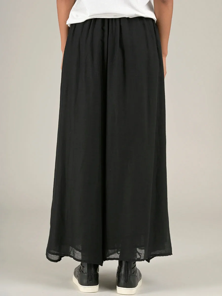 Fine Cotton Muslin Wide Leg Trousers