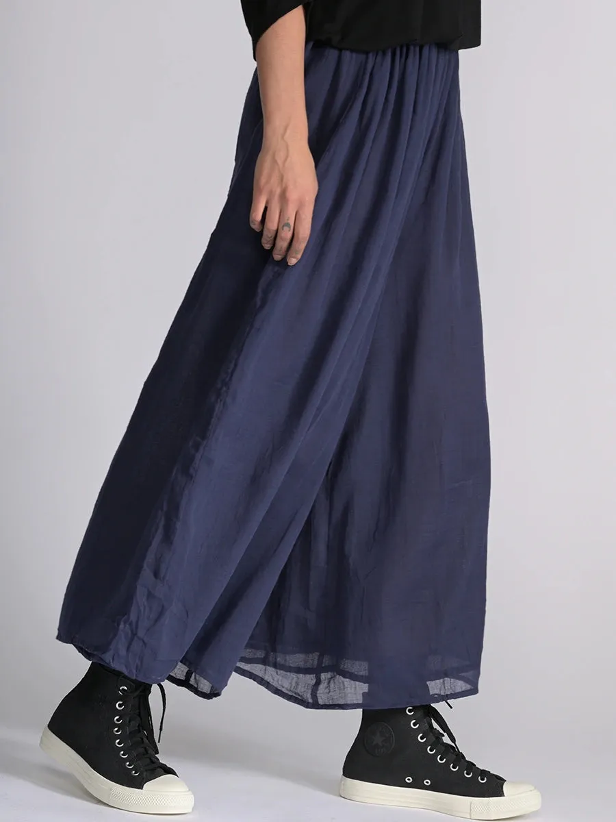 Fine Cotton Muslin Wide Leg Trousers