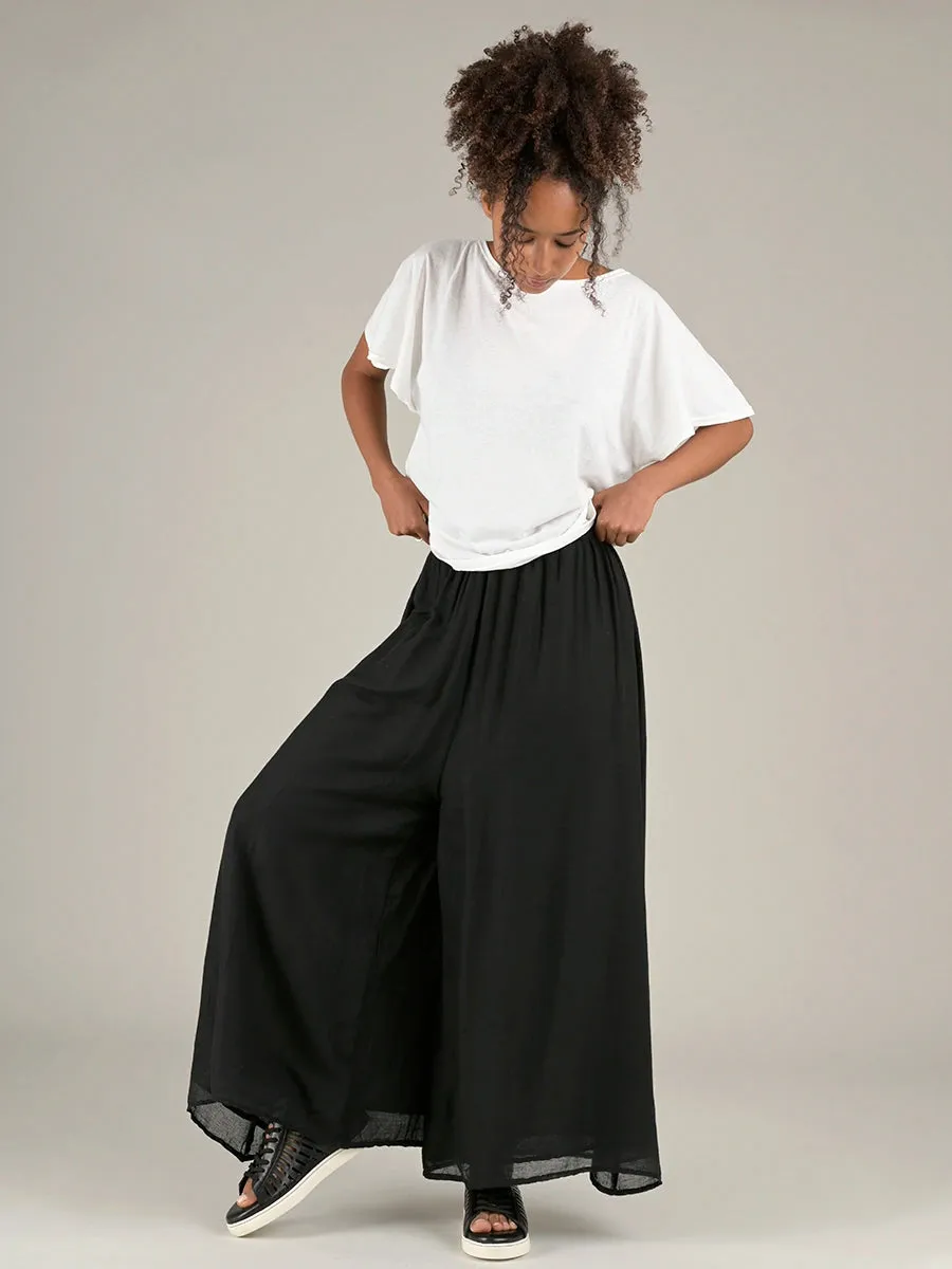 Fine Cotton Muslin Wide Leg Trousers