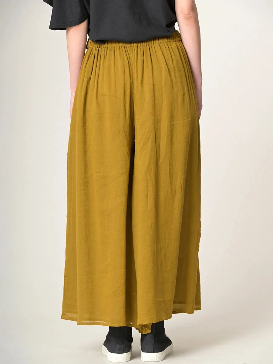 Fine Cotton Muslin Wide Leg Trousers