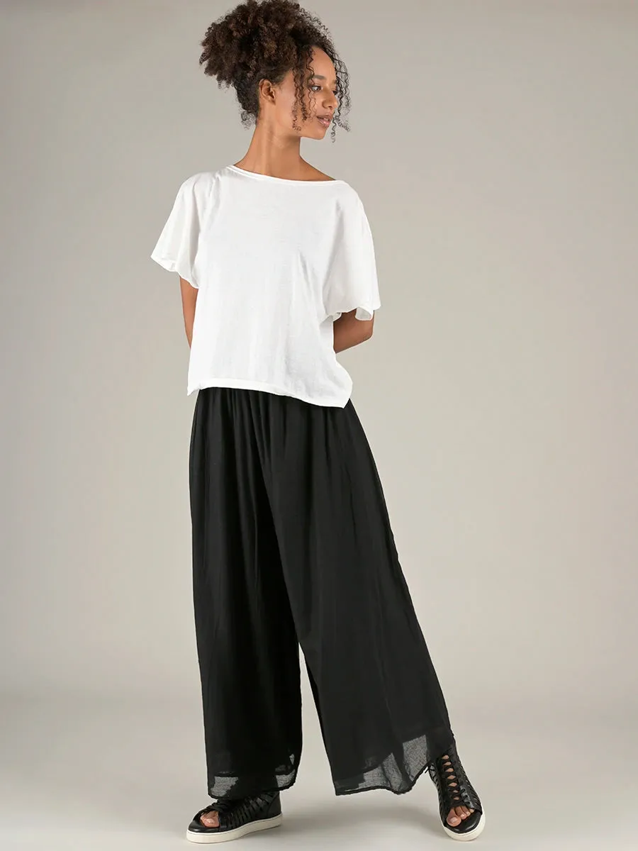 Fine Cotton Muslin Wide Leg Trousers