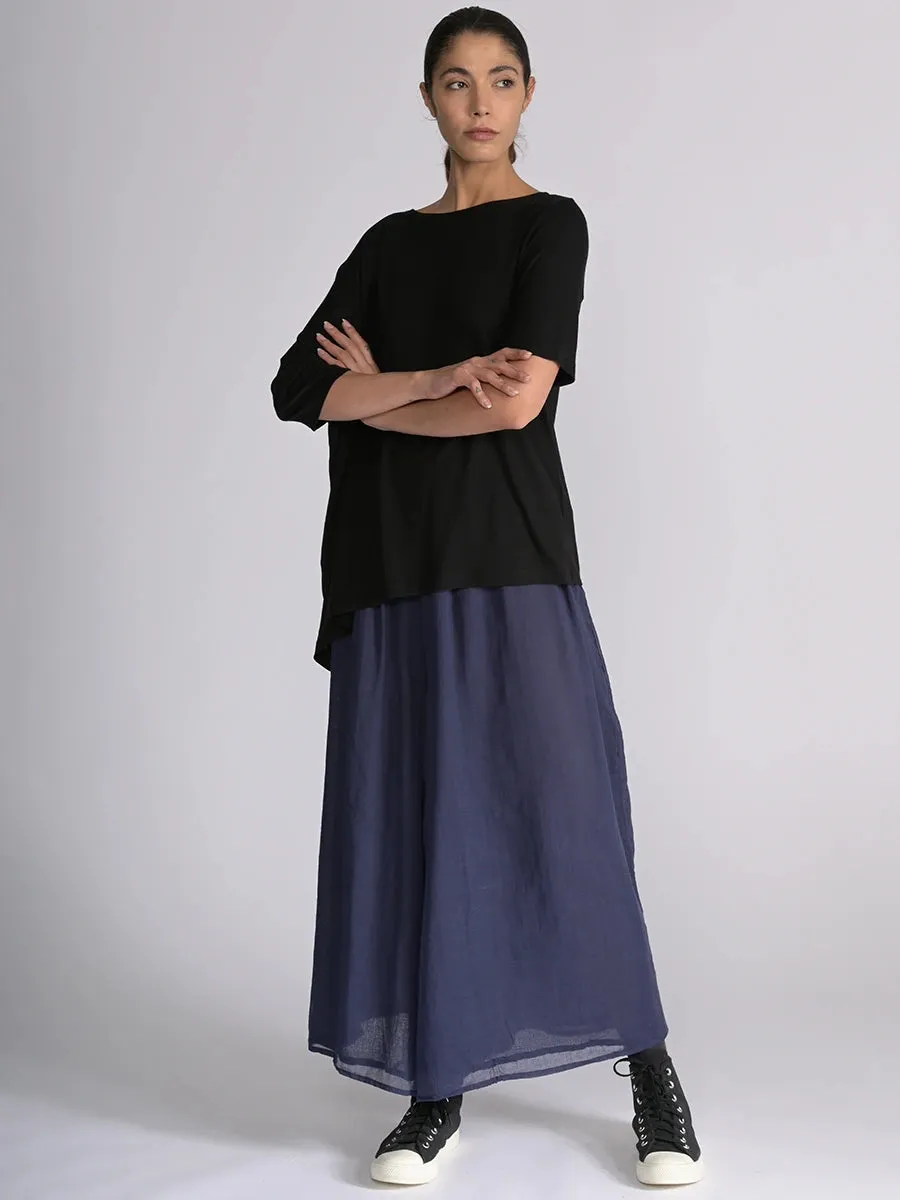 Fine Cotton Muslin Wide Leg Trousers