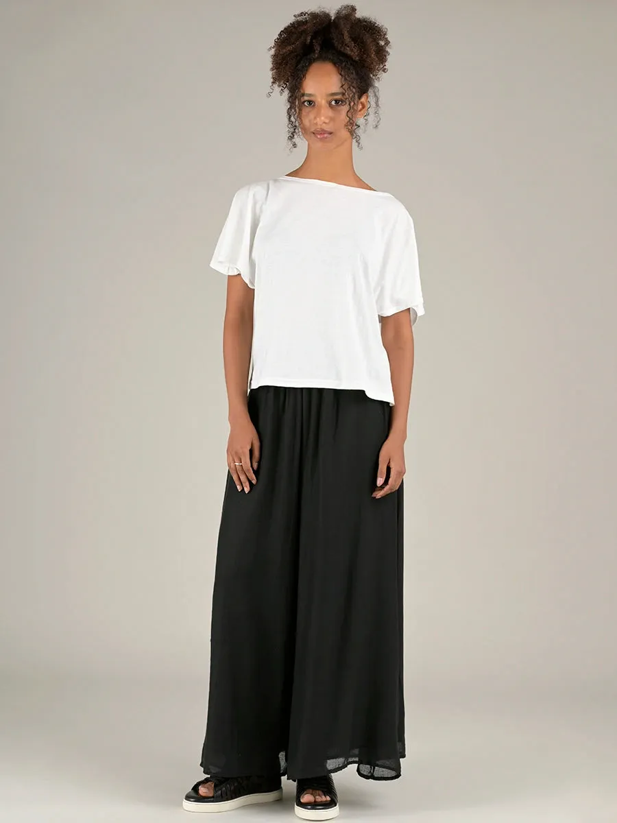 Fine Cotton Muslin Wide Leg Trousers