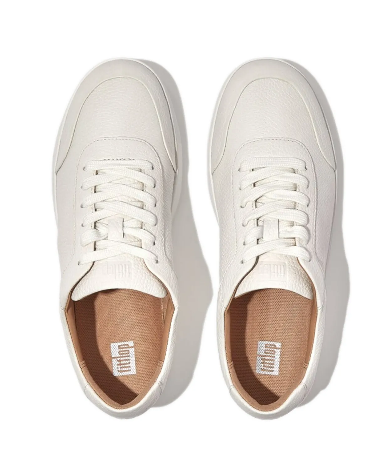 FitFlop Rally Tumbled-Leather Sneakers White