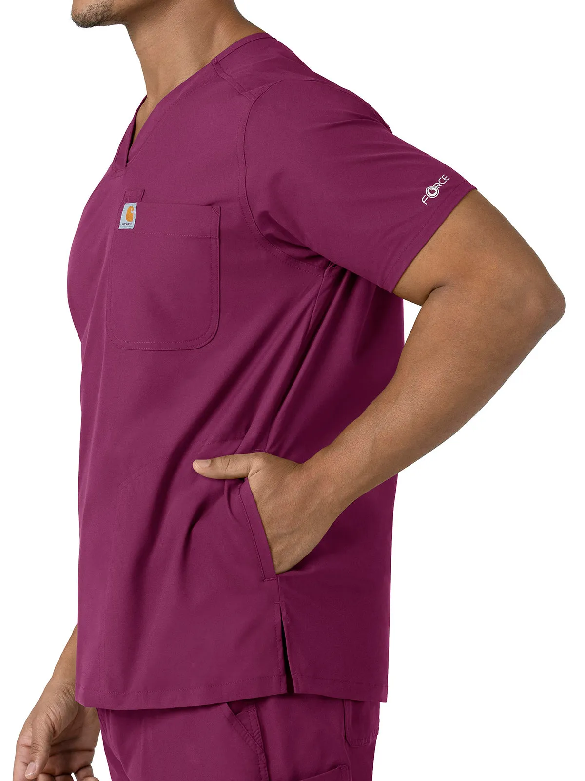 Force Essentials - Men's V-Neck Shirttail Scrub Top