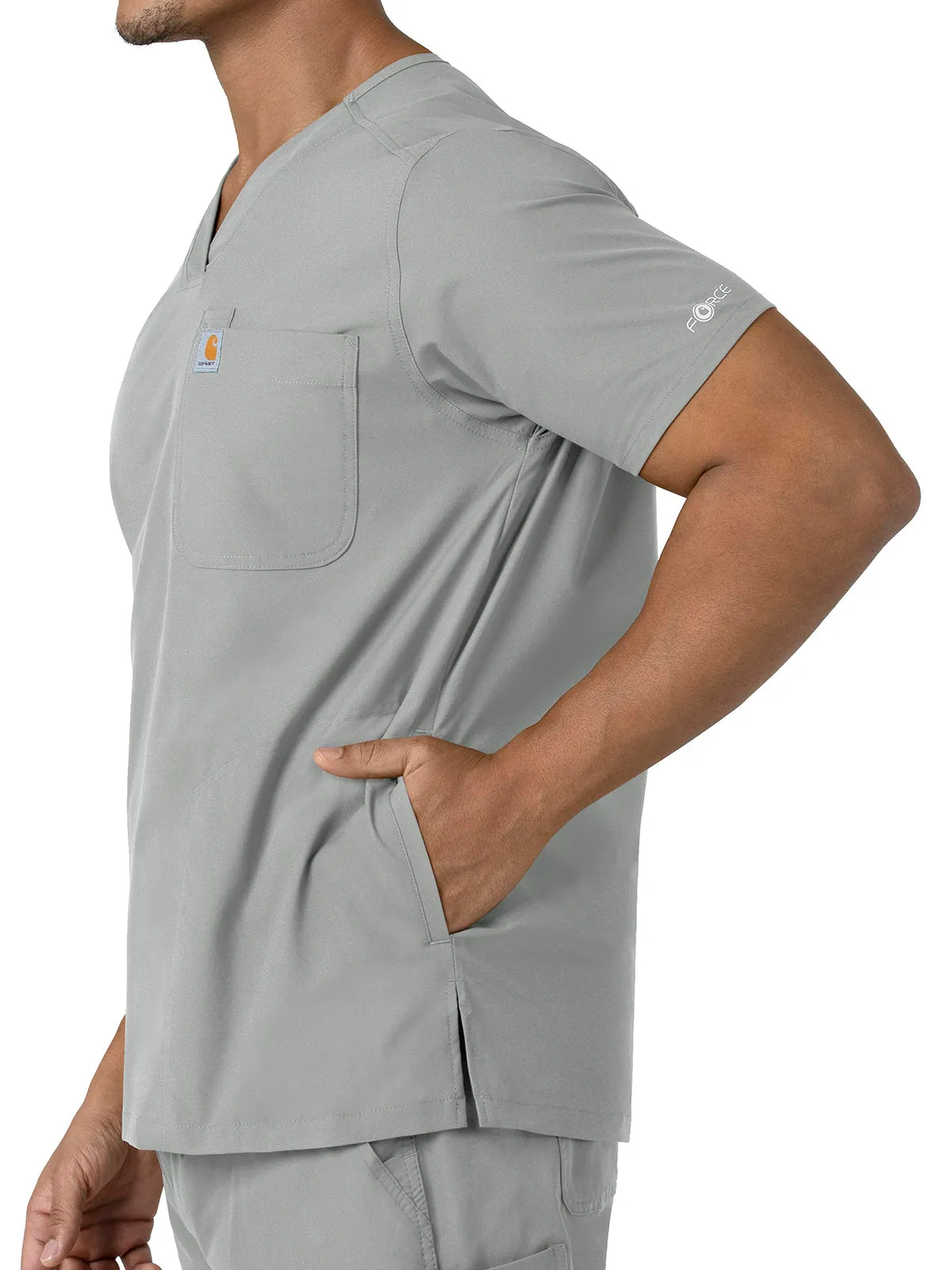 Force Essentials - Men's V-Neck Shirttail Scrub Top