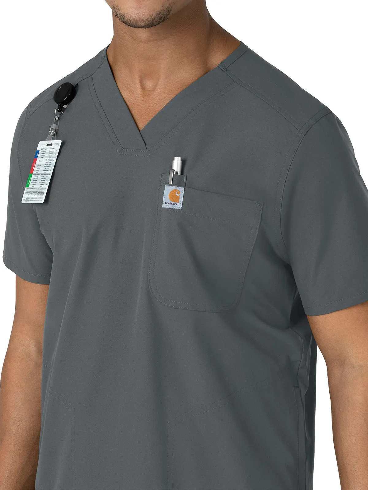 Force Essentials - Men's V-Neck Shirttail Scrub Top