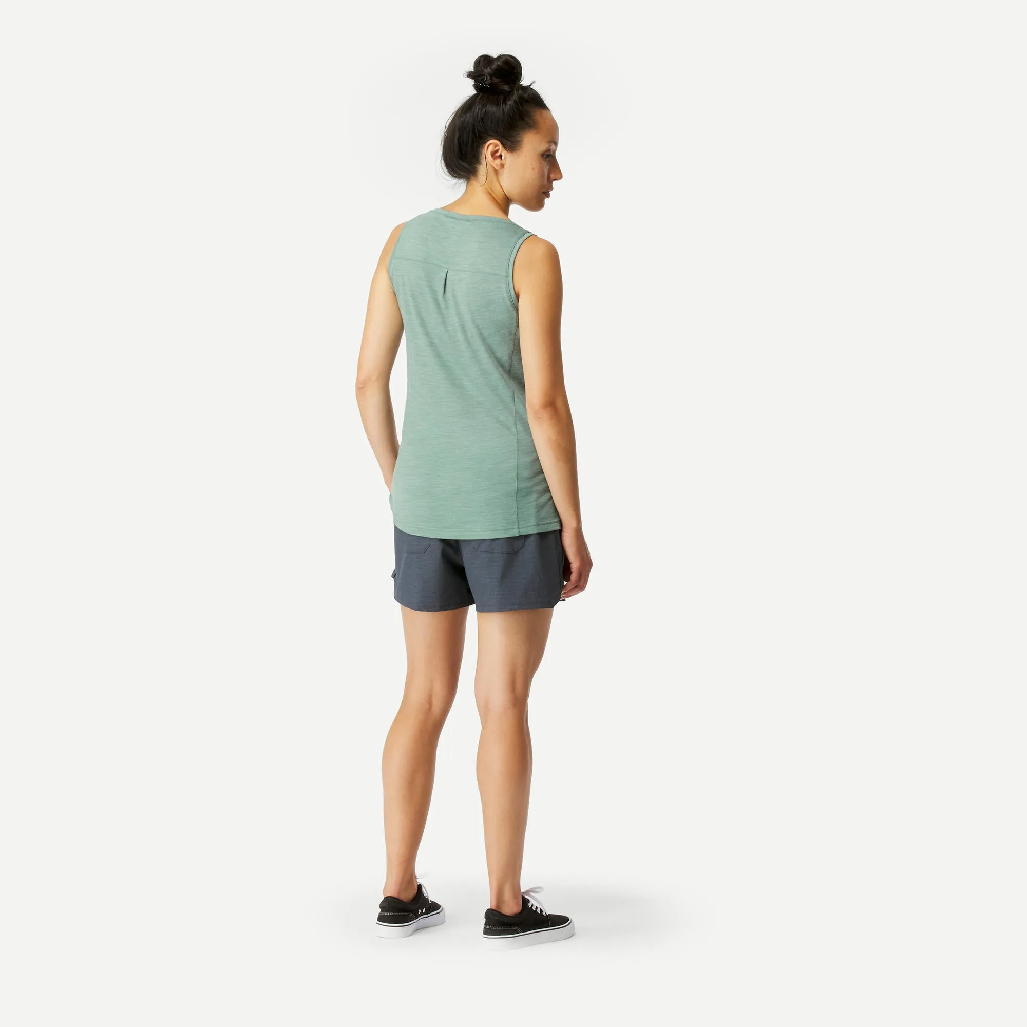 Forclaz Women's merino wool Backpacking & travel tank top- Travel 500