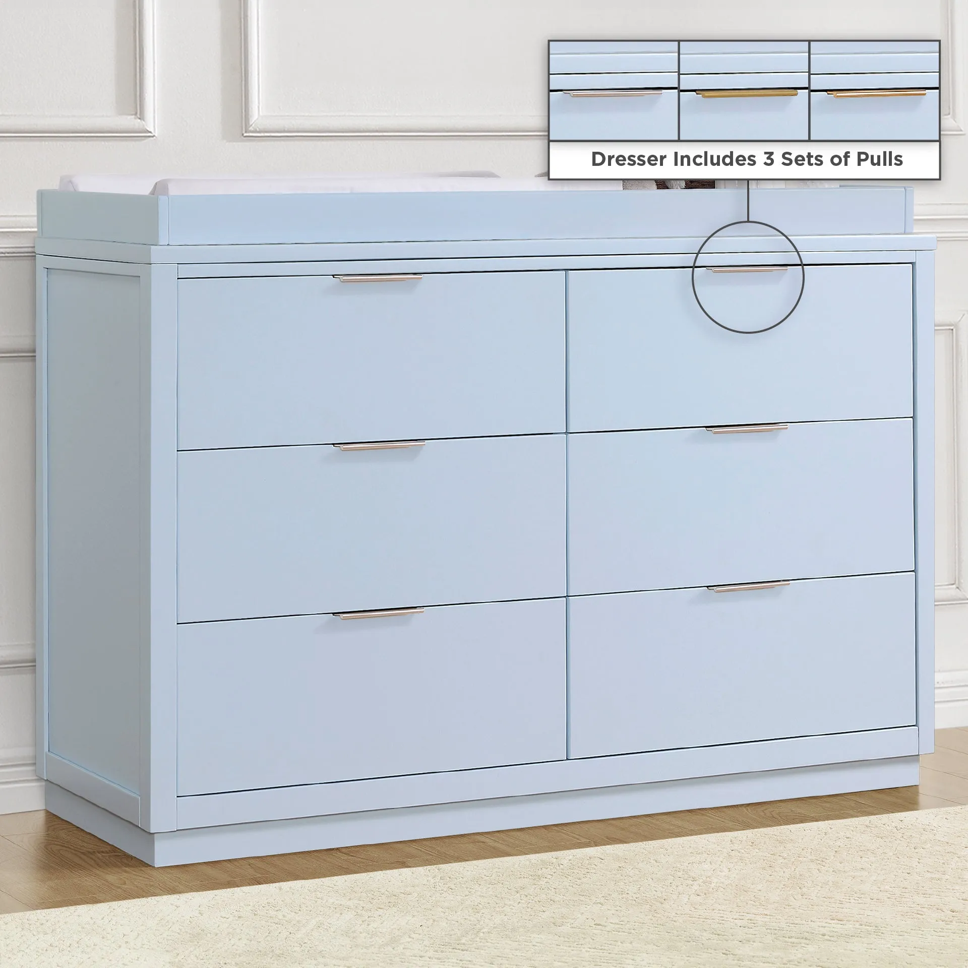 Forever 6 Drawer Dresser with Changing Top and Interlocking Drawers - Classic Collection