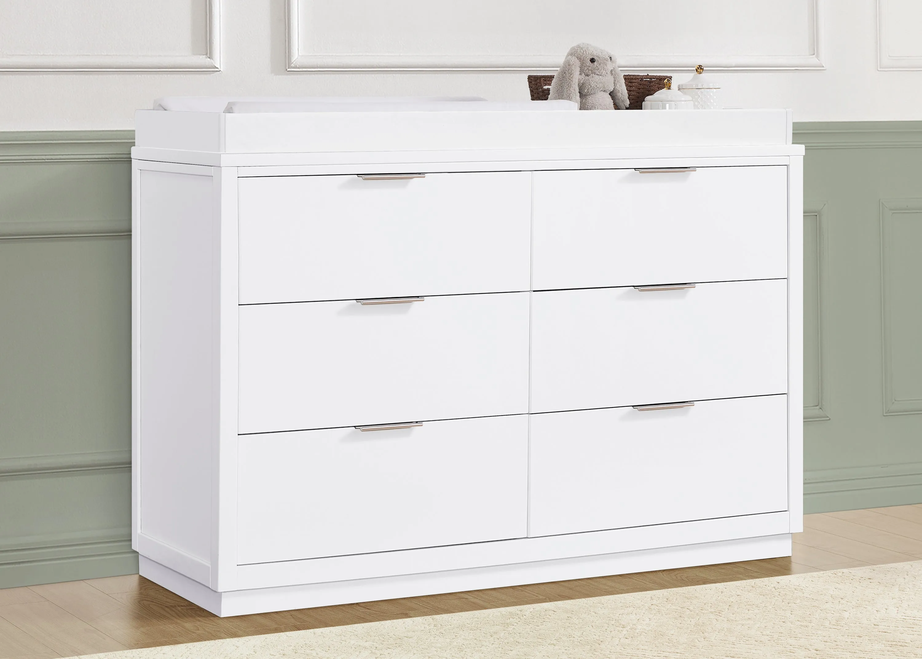 Forever 6 Drawer Dresser with Changing Top and Interlocking Drawers - Classic Collection