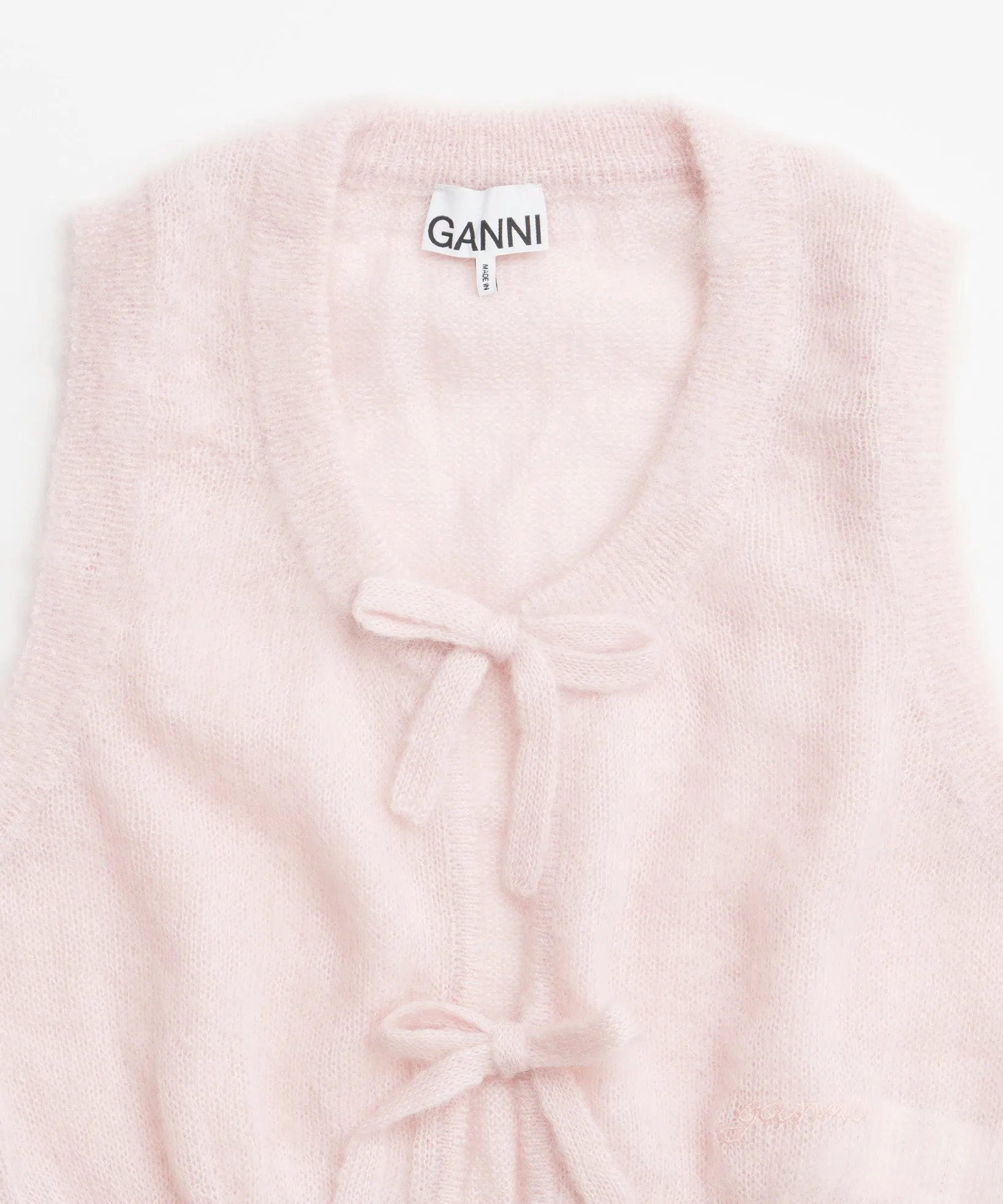 【GANNI】Light Mohair Tie String Vest