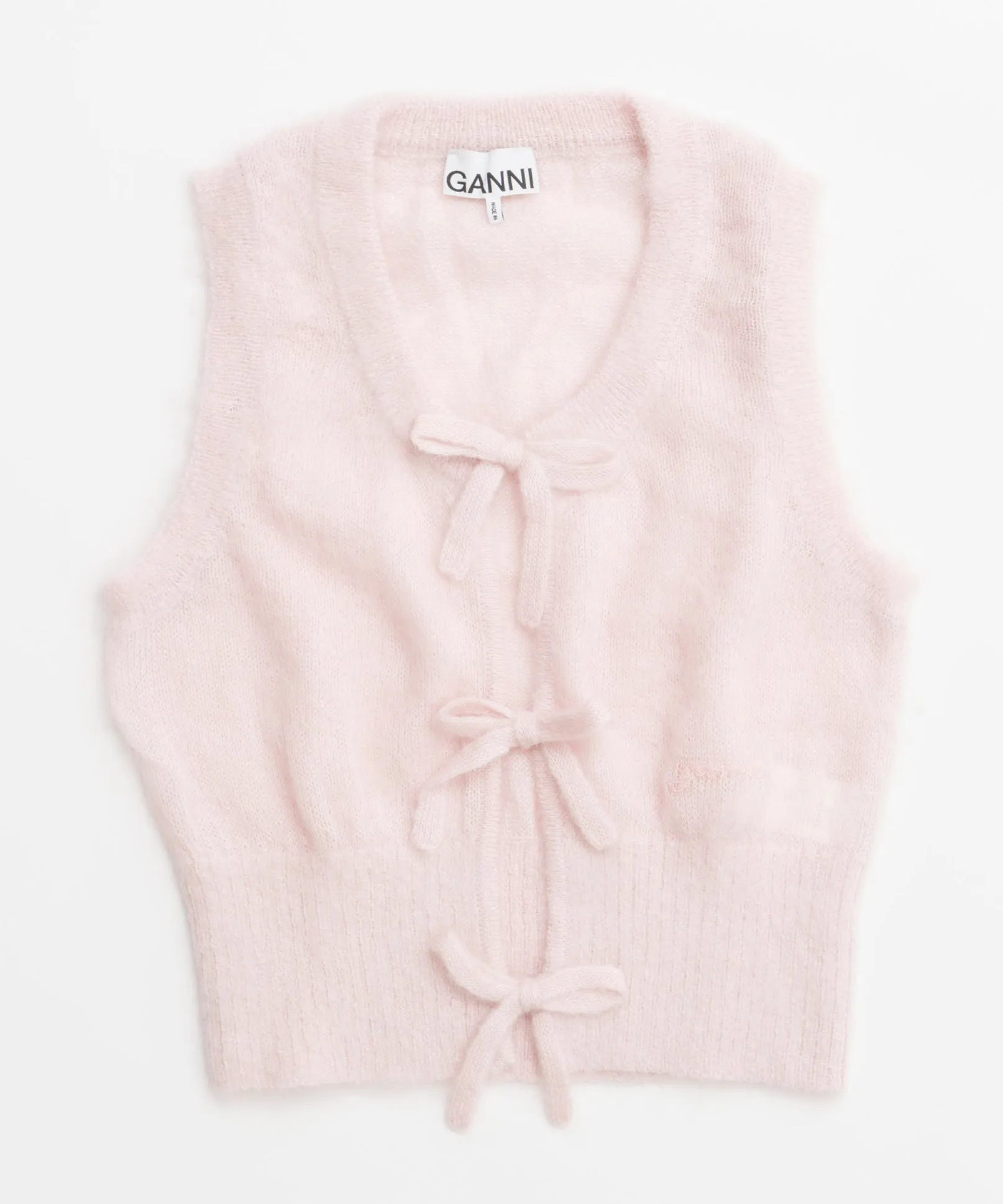 【GANNI】Light Mohair Tie String Vest