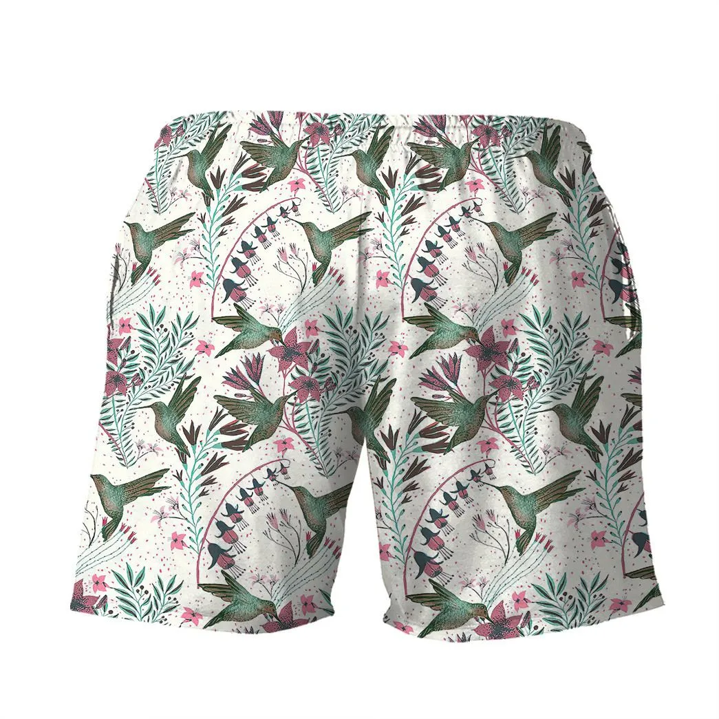 Gearhuman 3D Hummingbird With Columbine Flower Shorts