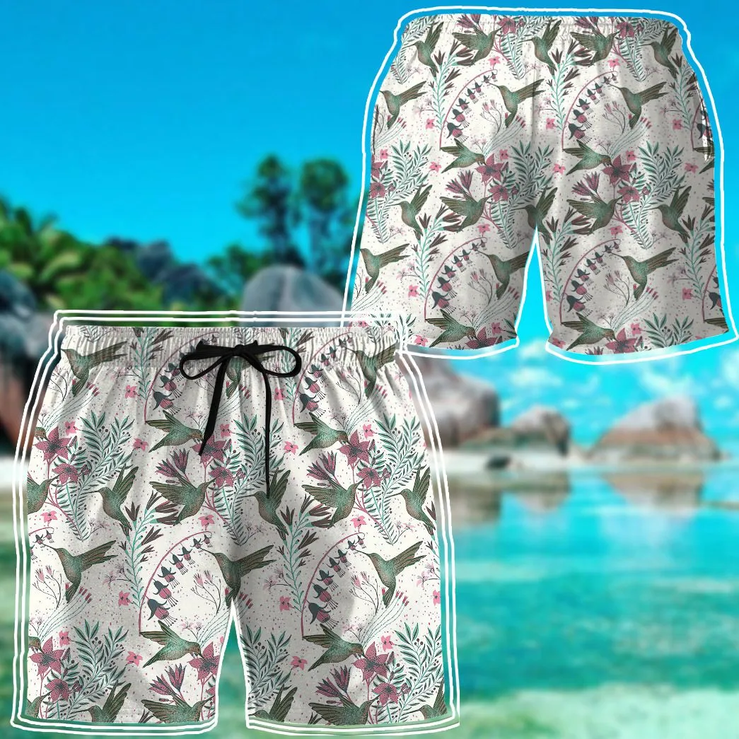 Gearhuman 3D Hummingbird With Columbine Flower Shorts