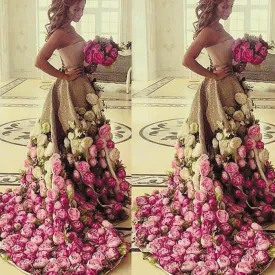 gold sequin ball gown prom dresses 2020 sweetheart 3d flowers elegant princess prom gowns vestido de longo