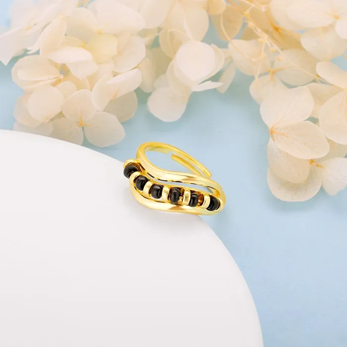 Golden Waves of Love Mangalsutra Ring