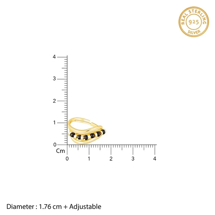 Golden Waves of Love Mangalsutra Ring