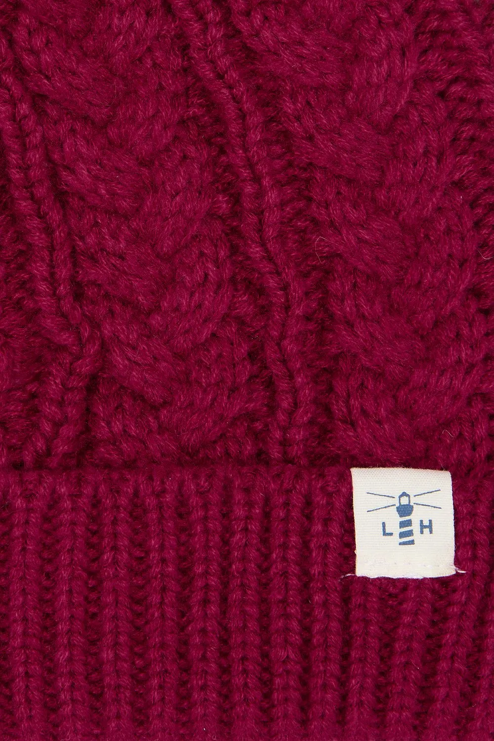 Hannah Bobble Hat - Redcurrant Navy