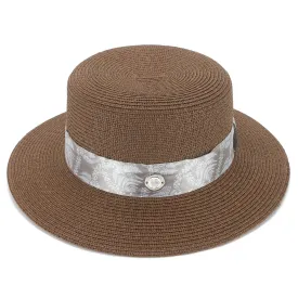 Hat Lily Dark Brown Fern Lei Brown