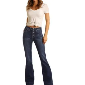 High Rise Extra Stretch Button Fly Trouser Jeans Rock & Roll Denim for Women