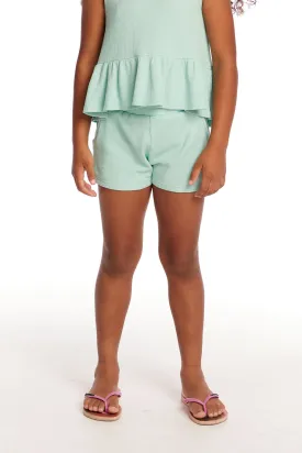 Jade Spring Bud Waffle Knit Girls Short