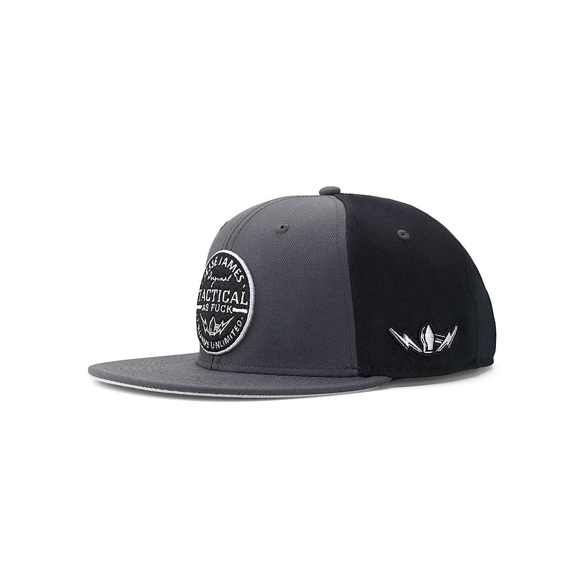 JJFU TACTICAL AS F*CK FLATBILL HAT - CHARCOAL/BLACK