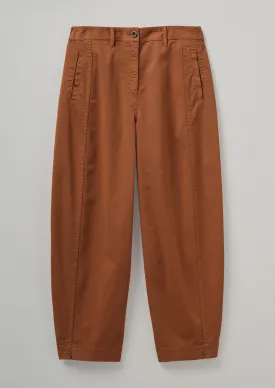 Kathe Flat Front Cotton Twill Trousers | Firewood