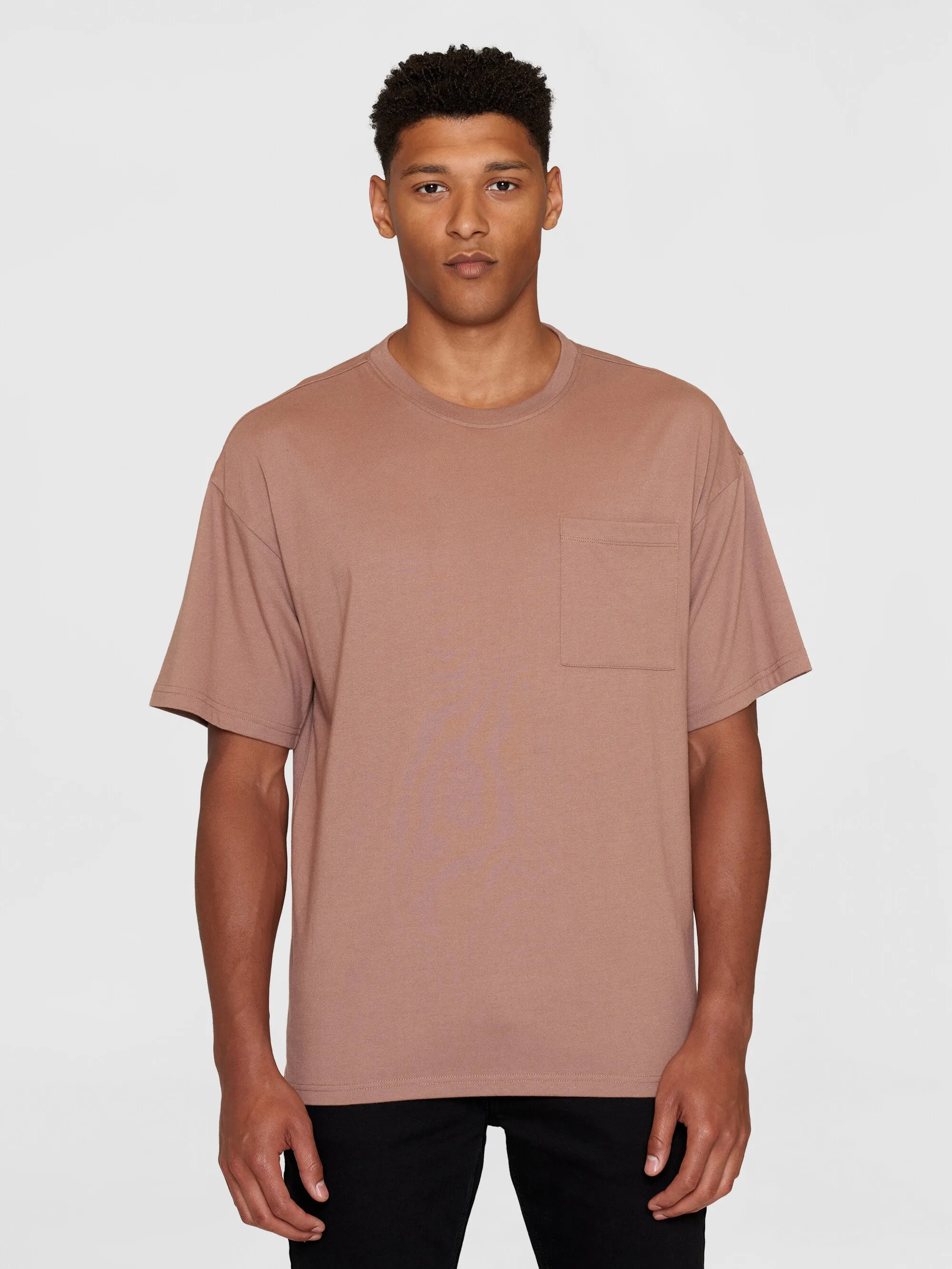 Loose fit heavy single t-shirt - OCS/Vegan - Chocolate Malt