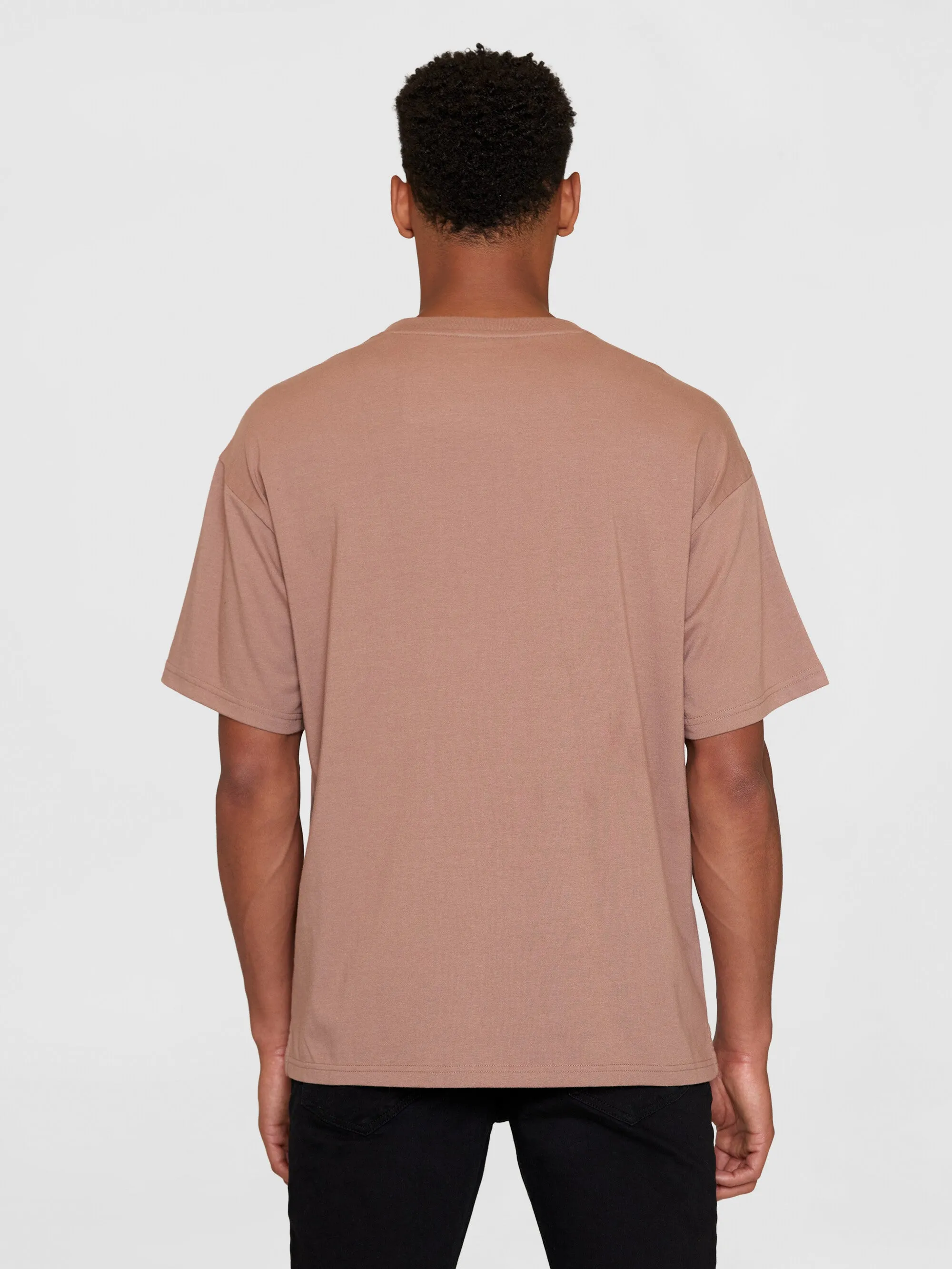 Loose fit heavy single t-shirt - OCS/Vegan - Chocolate Malt