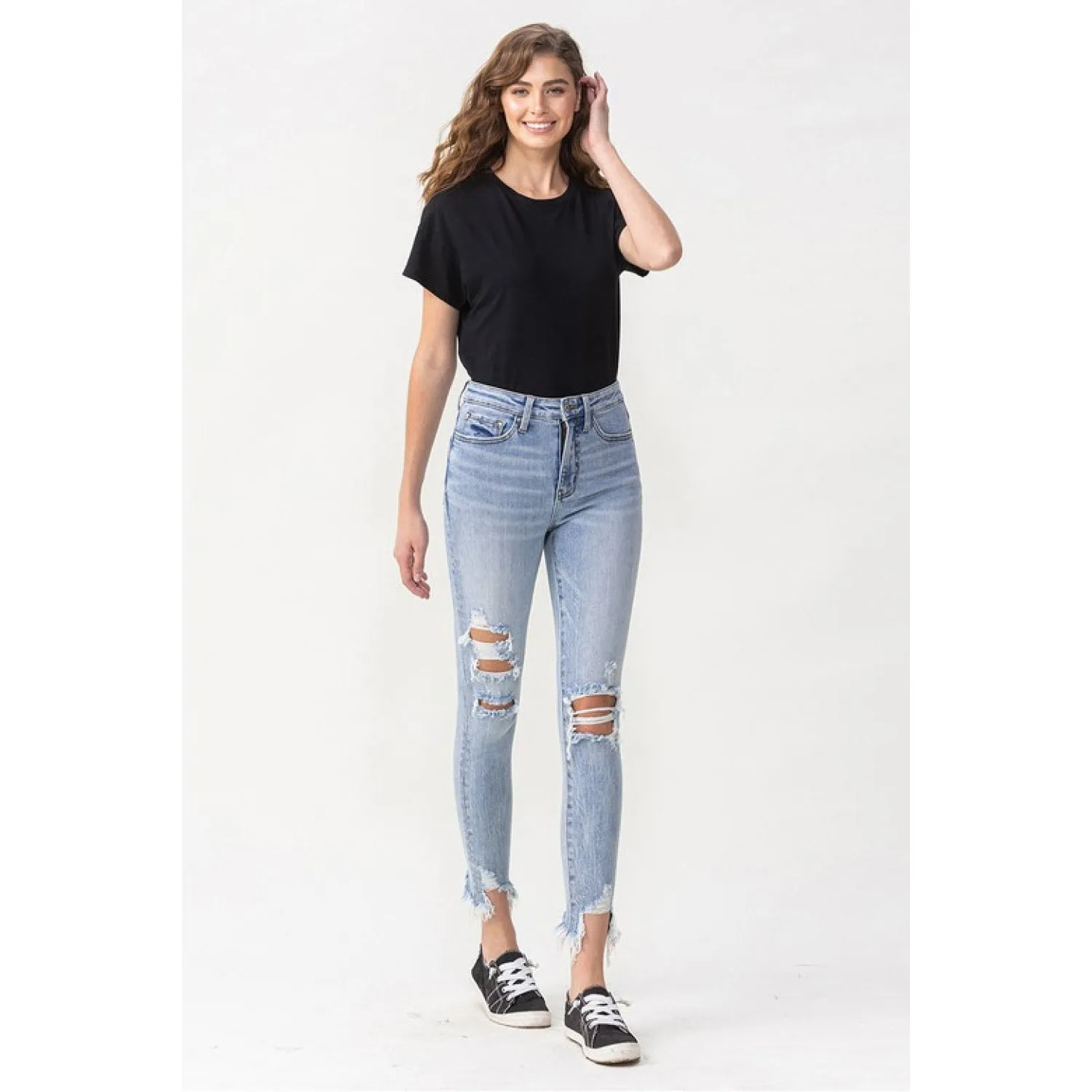 Lovervet Full Size Lauren Distressed High Rise Skinny Jeans