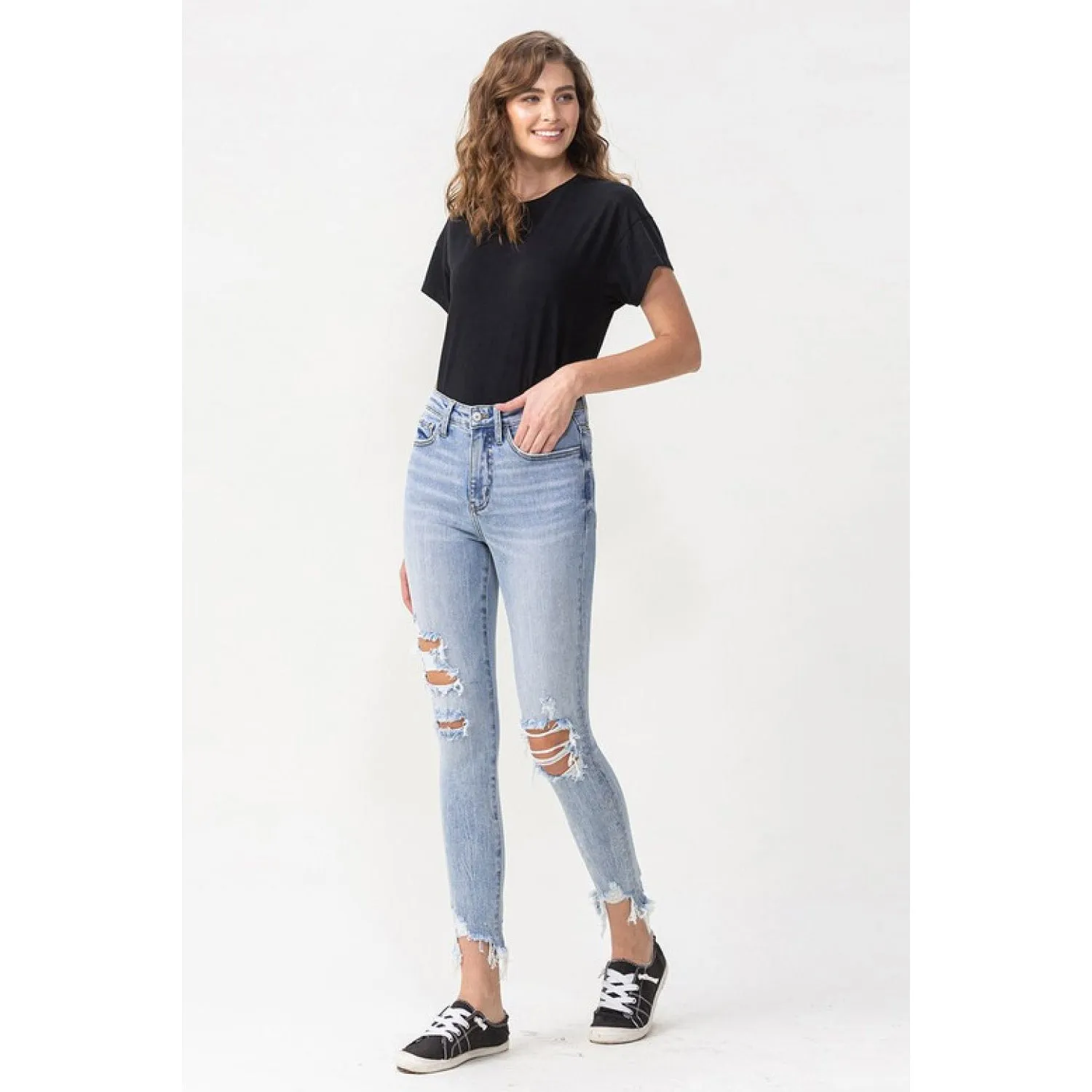 Lovervet Full Size Lauren Distressed High Rise Skinny Jeans