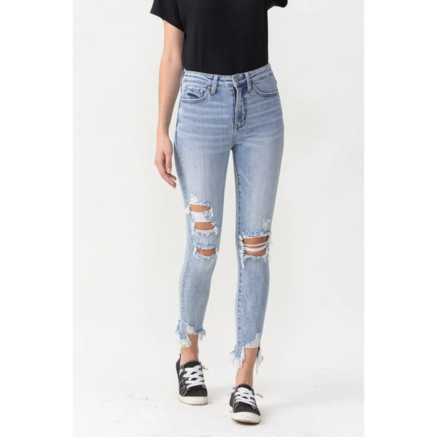 Lovervet Full Size Lauren Distressed High Rise Skinny Jeans