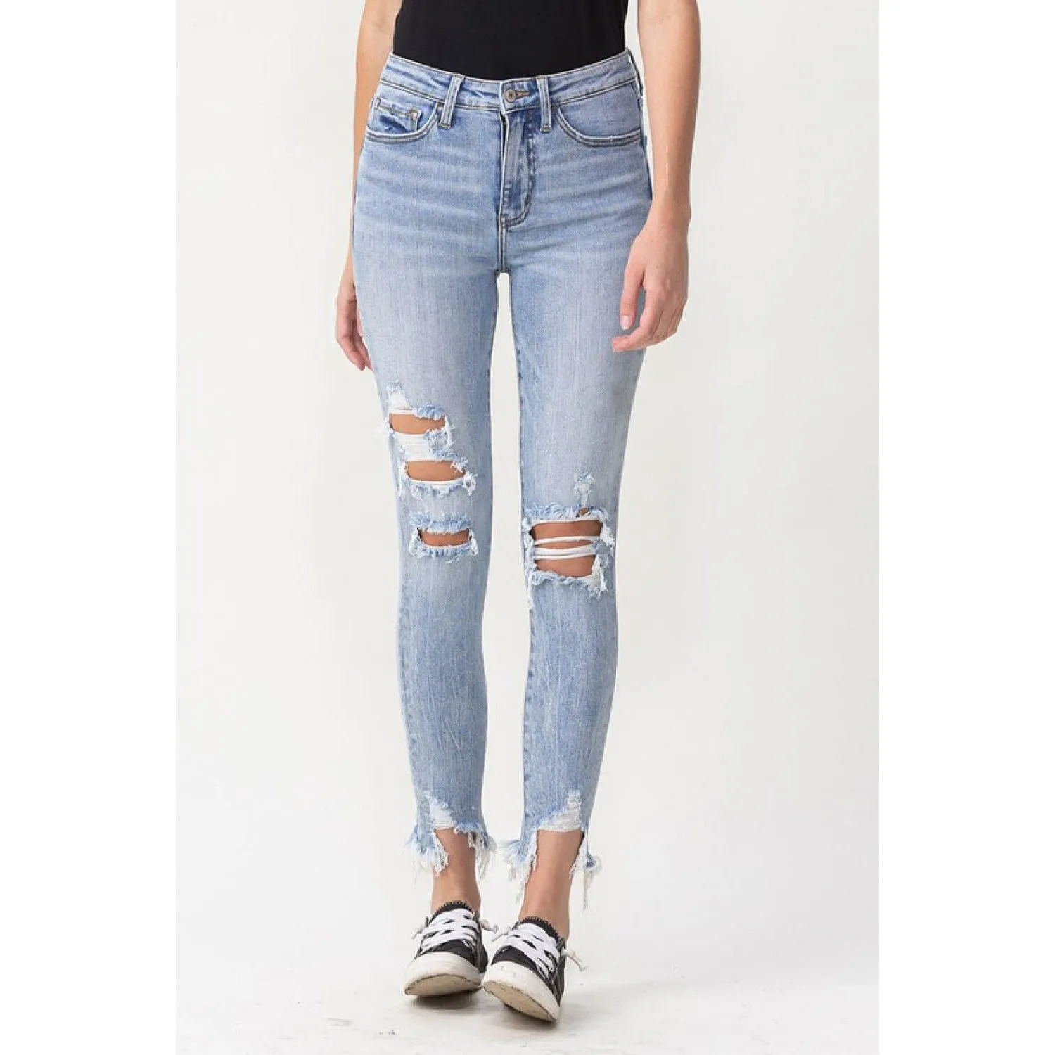 Lovervet Full Size Lauren Distressed High Rise Skinny Jeans