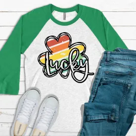 Lucky Clover - Green Raglan