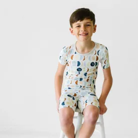 Luna Neutral Two-Piece Short Sleeve & Shorts Pajama Set