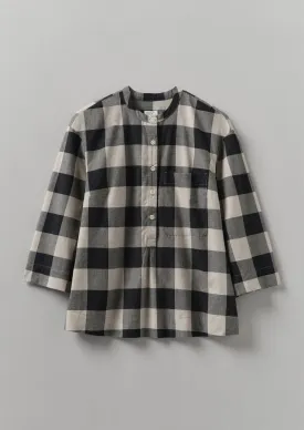 Macro Gingham Cotton Cashmere Shirt | Onyx/Ecru