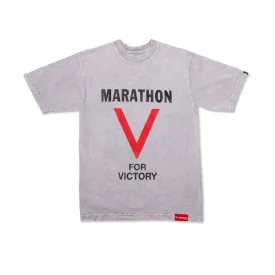 Marathon V For Victory T-Shirt - Washed Ice Grey