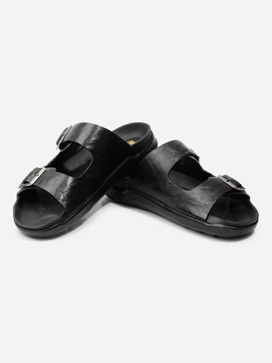 Men Black Sandal / Slipper (ID4224)