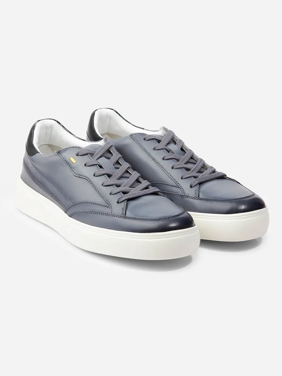 Men Grey Leather Sneaker (ID3091)