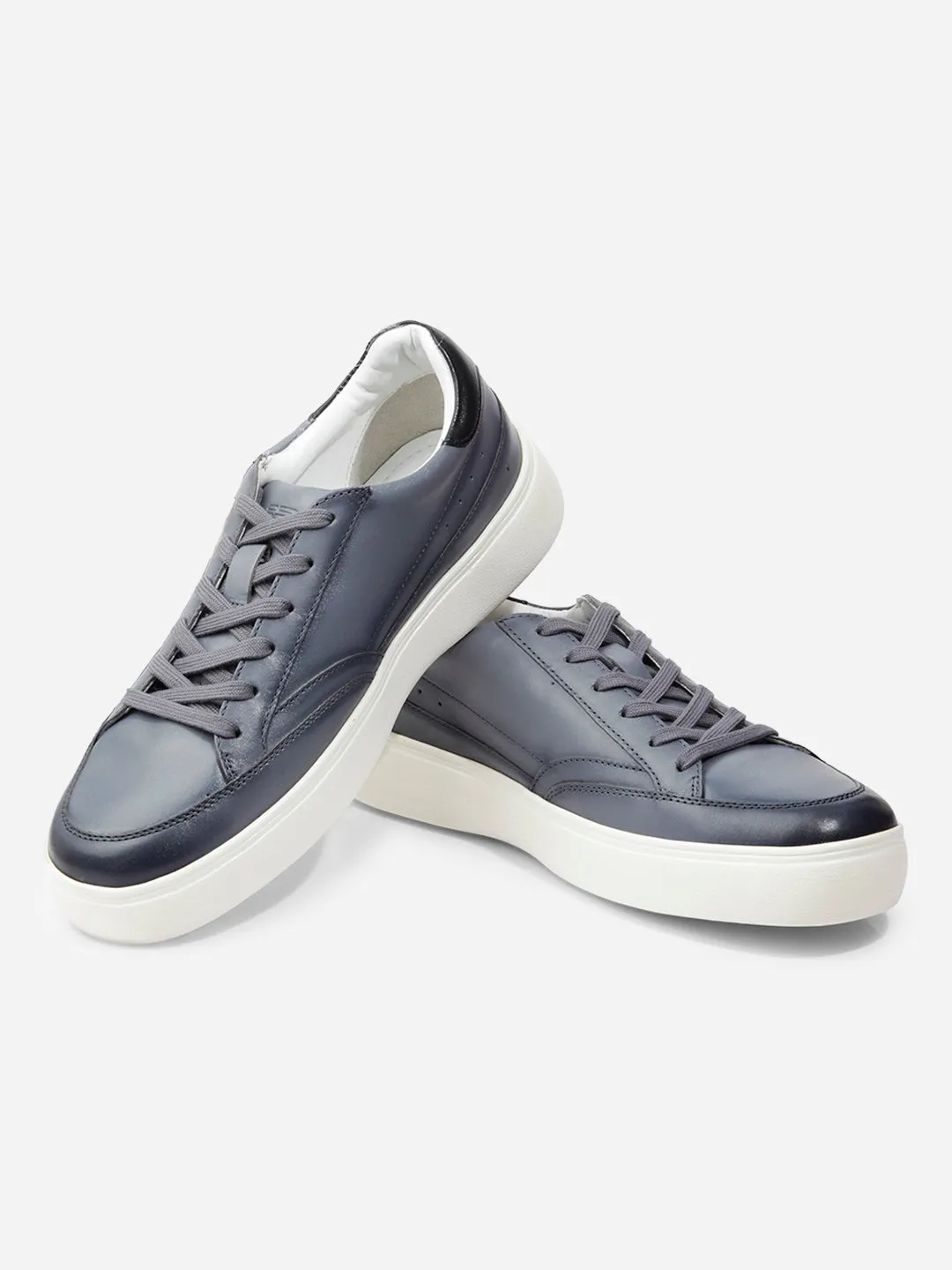 Men Grey Leather Sneaker (ID3091)