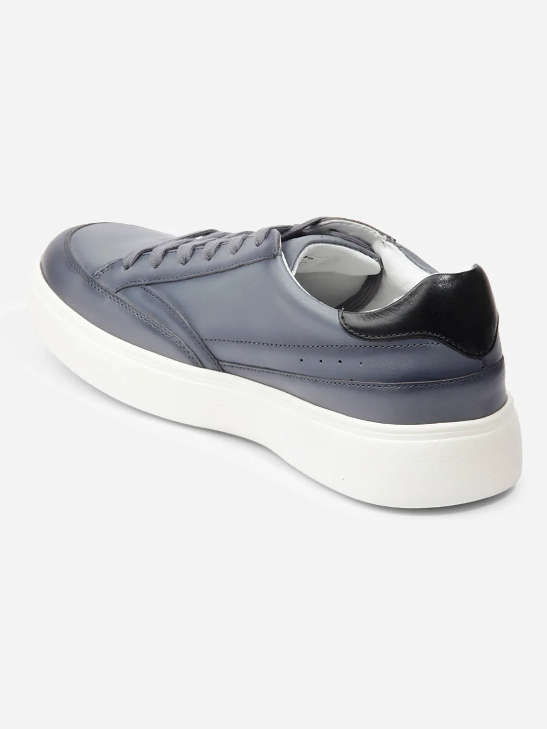 Men Grey Leather Sneaker (ID3091)