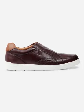 Mens Stylish Wine Leather Sneakers - Comfortable and Trendy Footwear (ID3088)