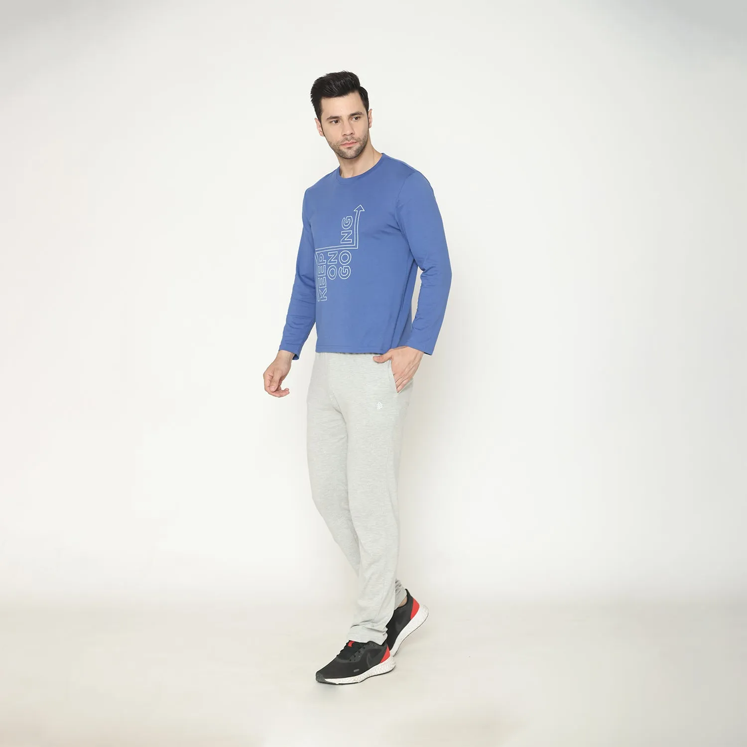 Men's Cotton Solid  Loungewear - Dutch Blue