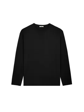 Mens Regenerative Merino Wool Sweater—black