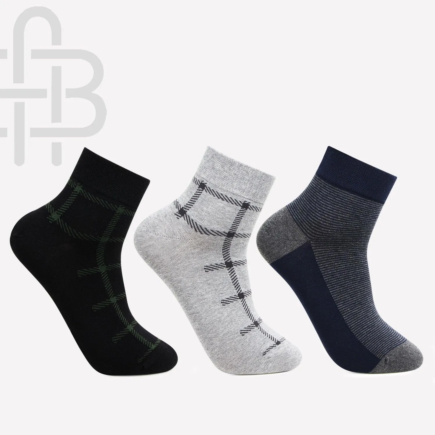 Mens Scottish Collection Ankle Socks-Pack Of 3