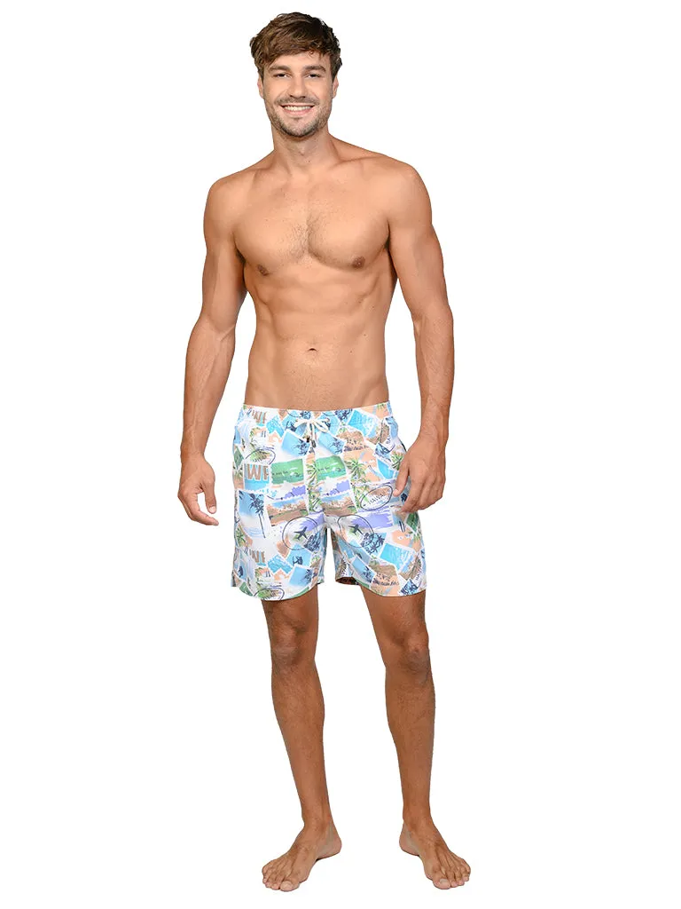 Men's Swim Shorts in lively tropical print