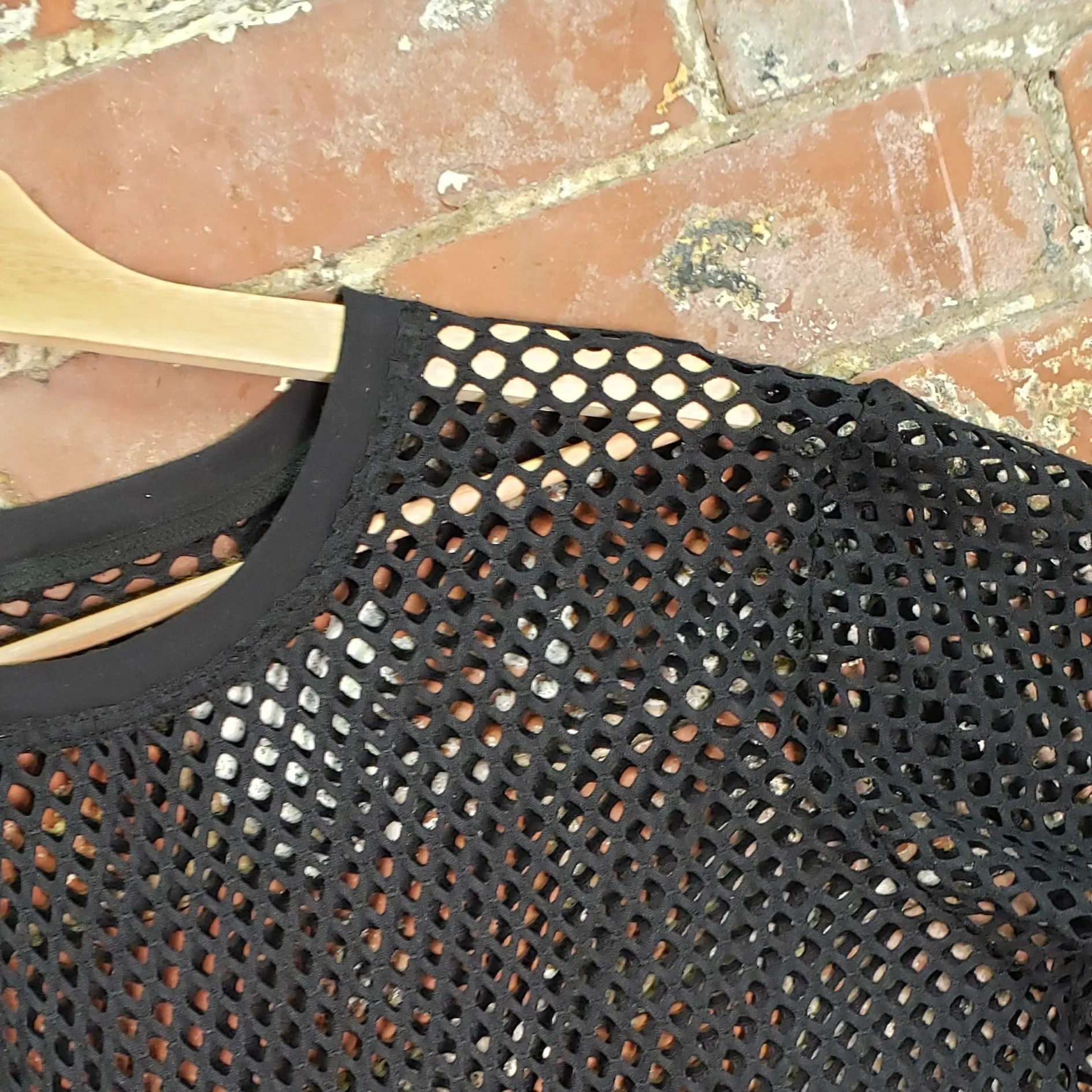 Mesh Fishnet Short Sleeve Top