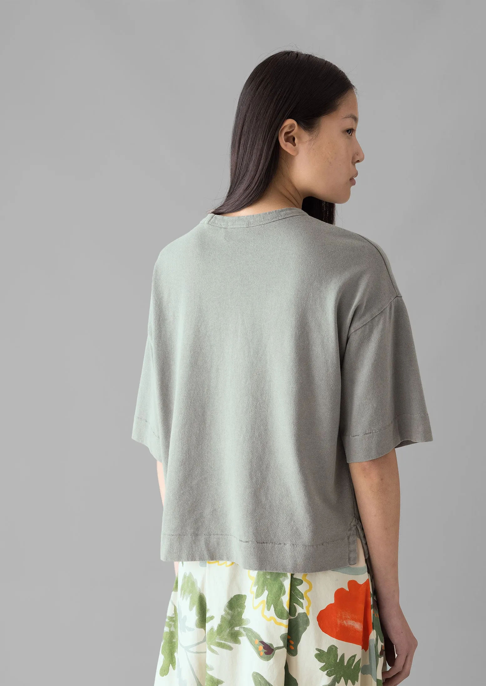 Mineral Dyed Cotton Boxy Tee | Carbon