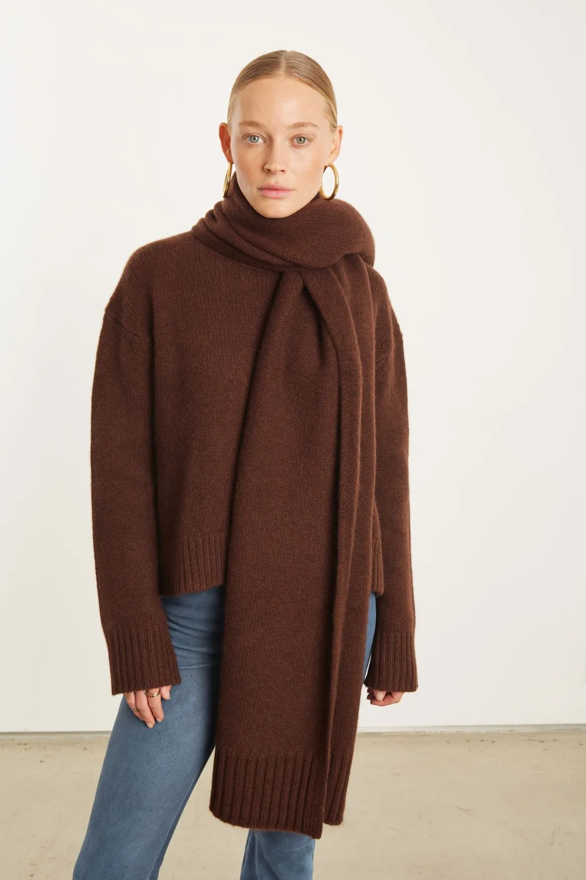 Mocha Cashmere Wrap Scarf