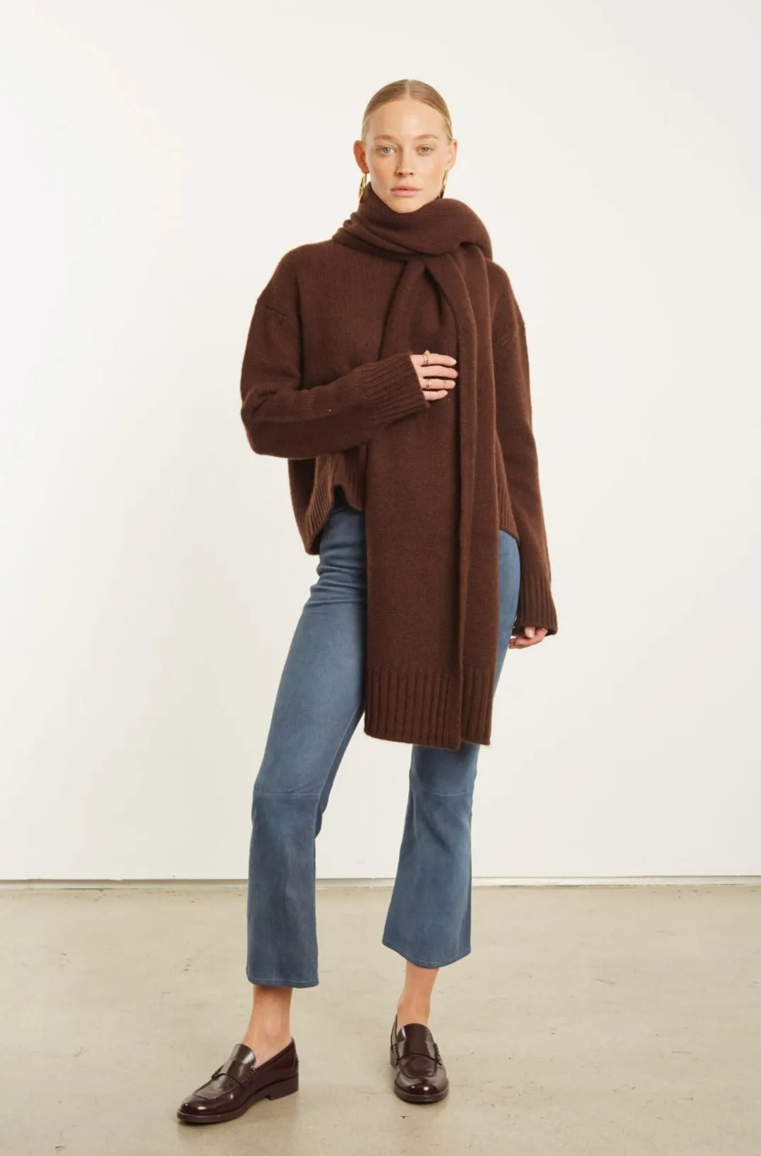 Mocha Cashmere Wrap Scarf